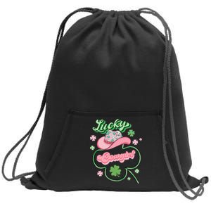 Lucky Cowgirl Western St Patricks Day Women Cowboy Hat Sweatshirt Cinch Pack Bag