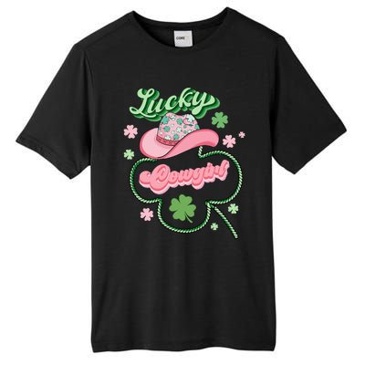 Lucky Cowgirl Western St Patricks Day Women Cowboy Hat Tall Fusion ChromaSoft Performance T-Shirt