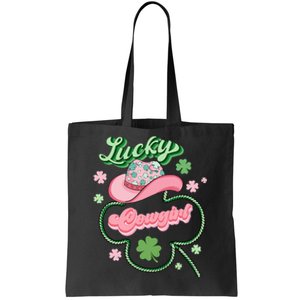 Lucky Cowgirl Western St Patricks Day Women Cowboy Hat Tote Bag