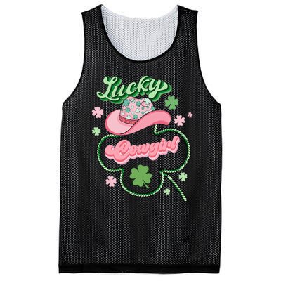 Lucky Cowgirl Western St Patricks Day Women Cowboy Hat Mesh Reversible Basketball Jersey Tank