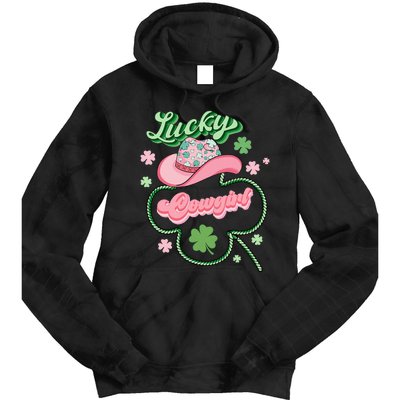 Lucky Cowgirl Western St Patricks Day Women Cowboy Hat Tie Dye Hoodie