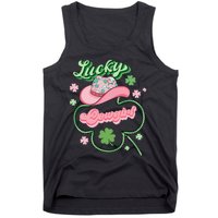 Lucky Cowgirl Western St Patricks Day Women Cowboy Hat Tank Top