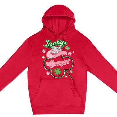 Lucky Cowgirl Western St Patricks Day Women Cowboy Hat Premium Pullover Hoodie