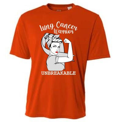 Lung Cancer Warrior Unbreakable Strong Awareness Gift Cooling Performance Crew T-Shirt