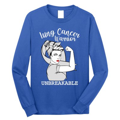 Lung Cancer Warrior Unbreakable Strong Awareness Gift Long Sleeve Shirt