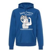 Lung Cancer Warrior Unbreakable Strong Awareness Gift Premium Hoodie