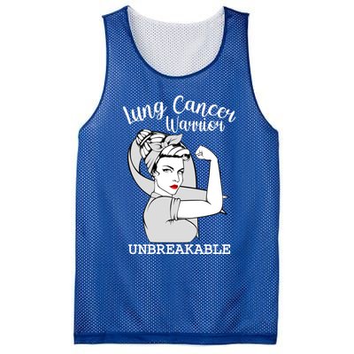 Lung Cancer Warrior Unbreakable Strong Awareness Gift Mesh Reversible Basketball Jersey Tank