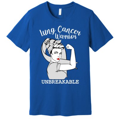 Lung Cancer Warrior Unbreakable Strong Awareness Gift Premium T-Shirt