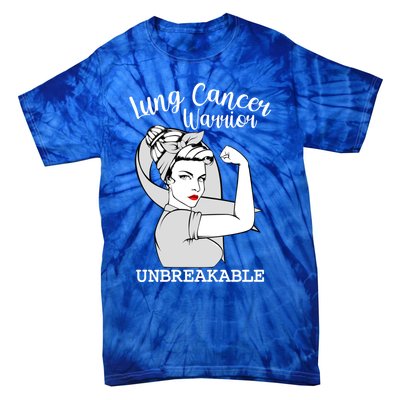 Lung Cancer Warrior Unbreakable Strong Awareness Gift Tie-Dye T-Shirt