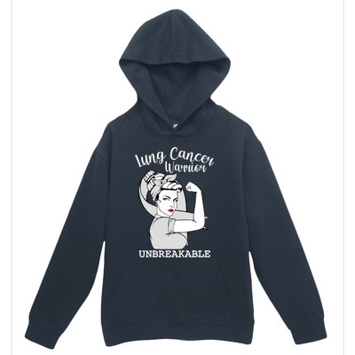 Lung Cancer Warrior Unbreakable Strong Awareness Gift Urban Pullover Hoodie