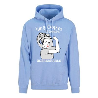 Lung Cancer Warrior Unbreakable Strong Awareness Gift Unisex Surf Hoodie