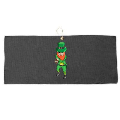 Leprechaun Costume With Football Holiday Station Playoff Cute Gift Large Microfiber Waffle Golf Towel