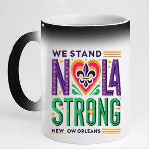 Louisiana Culture We Stand Nola Strong 11oz Black Color Changing Mug