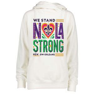 Louisiana Culture We Stand Nola Strong Womens Funnel Neck Pullover Hood