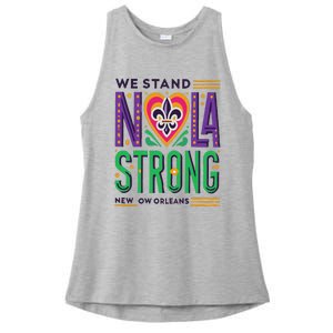 Louisiana Culture We Stand Nola Strong Ladies PosiCharge Tri-Blend Wicking Tank