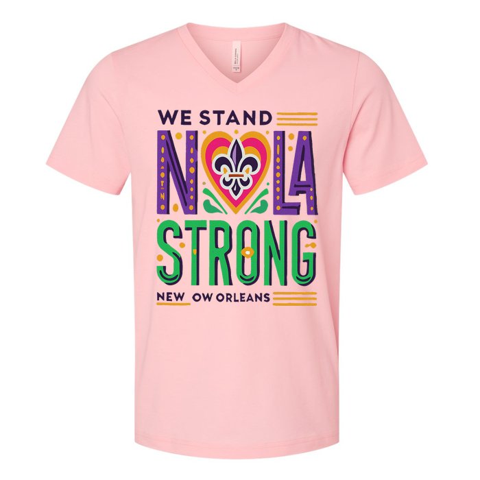 Louisiana Culture We Stand Nola Strong V-Neck T-Shirt