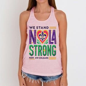 Louisiana Culture We Stand Nola Strong Women's Knotted Racerback Tank