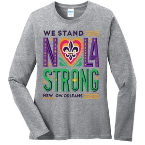 Louisiana Culture We Stand Nola Strong Ladies Long Sleeve Shirt