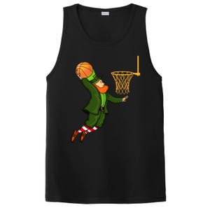 Leprechaun Dunking A Basketball St Patricks Day Gift PosiCharge Competitor Tank