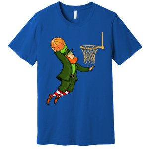 Leprechaun Dunking A Basketball St Patricks Day Gift Premium T-Shirt