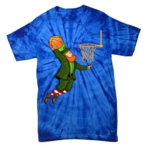 Leprechaun Dunking A Basketball St Patricks Day Gift Tie-Dye T-Shirt