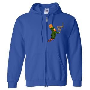 Leprechaun Dunking A Basketball St Patricks Day Gift Full Zip Hoodie