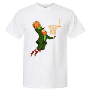 Leprechaun Dunking A Basketball St Patricks Day Gift Garment-Dyed Heavyweight T-Shirt