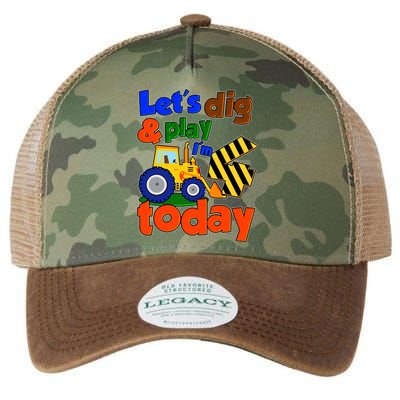 Let's Dig And Play I'm 4 Four Today 4th Birthday Party Excavator Legacy Tie Dye Trucker Hat