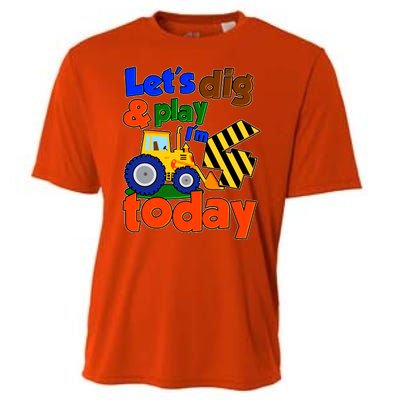 Let's Dig And Play I'm 4 Four Today 4th Birthday Party Excavator Cooling Performance Crew T-Shirt