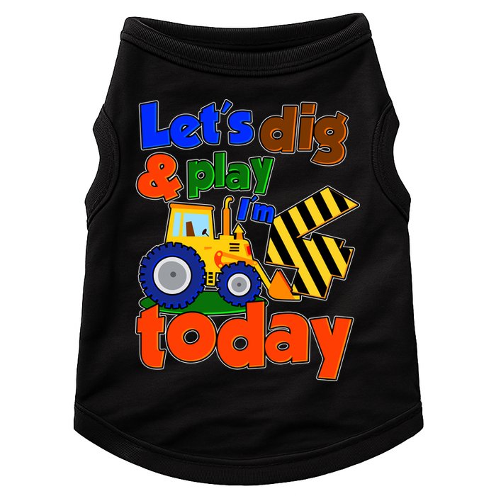 Let's Dig And Play I'm 4 Four Today 4th Birthday Party Excavator Doggie Tank