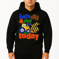 Let's Dig And Play I'm 4 Four Today 4th Birthday Party Excavator Hoodie