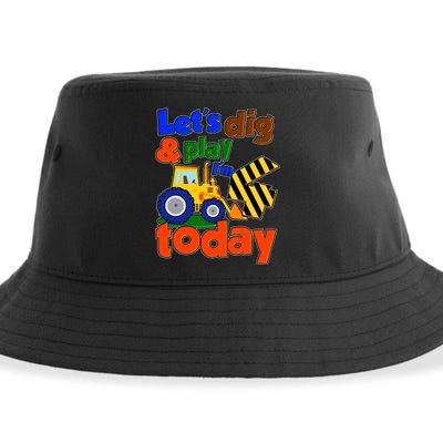 Let's Dig And Play I'm 4 Four Today 4th Birthday Party Excavator Sustainable Bucket Hat