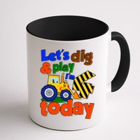 Let's Dig And Play I'm 4 Four Today 4th Birthday Party Excavator Mug