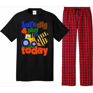 Let's Dig And Play I'm 4 Four Today 4th Birthday Party Excavator Pajama Set