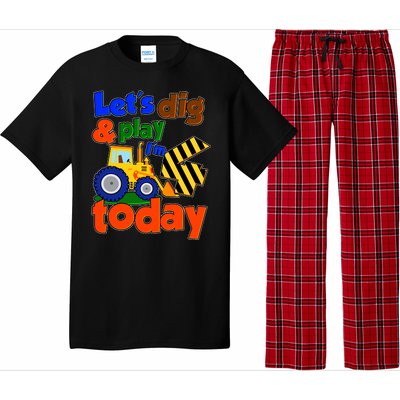 Let's Dig And Play I'm 4 Four Today 4th Birthday Party Excavator Pajama Set