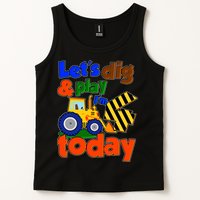 Let's Dig And Play I'm 4 Four Today 4th Birthday Party Excavator Tank Top
