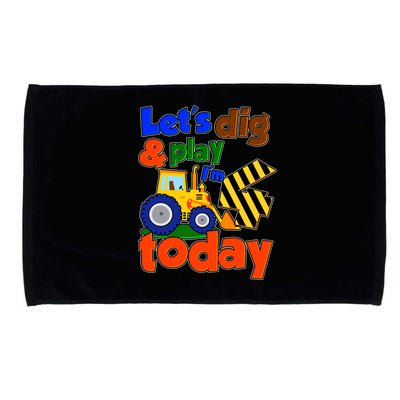 Let's Dig And Play I'm 4 Four Today 4th Birthday Party Excavator Microfiber Hand Towel