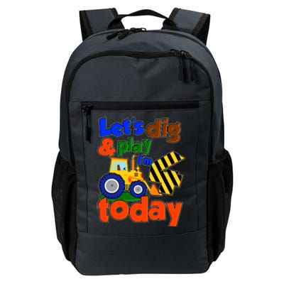 Let's Dig And Play I'm 4 Four Today 4th Birthday Party Excavator Daily Commute Backpack