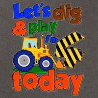 Let's Dig And Play I'm 4 Four Today 4th Birthday Party Excavator Cotton Canvas Backpack