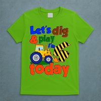 Let's Dig And Play I'm 4 Four Today 4th Birthday Party Excavator T-Shirt