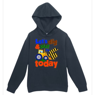 Let's Dig And Play I'm 4 Four Today 4th Birthday Party Excavator Urban Pullover Hoodie