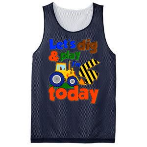 Let's Dig And Play I'm 4 Four Today 4th Birthday Party Excavator Mesh Reversible Basketball Jersey Tank