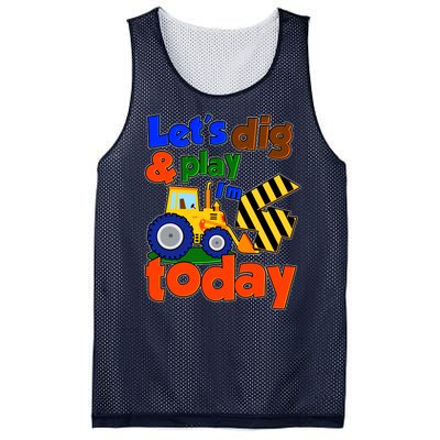 Let's Dig And Play I'm 4 Four Today 4th Birthday Party Excavator Mesh Reversible Basketball Jersey Tank