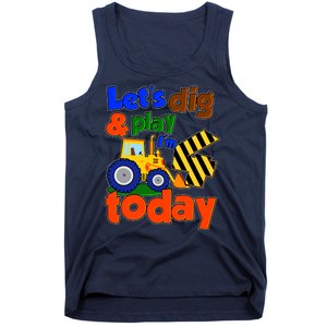 Let's Dig And Play I'm 4 Four Today 4th Birthday Party Excavator Tank Top