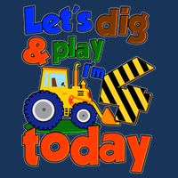 Let's Dig And Play I'm 4 Four Today 4th Birthday Party Excavator Infant Baby Jersey Bodysuit