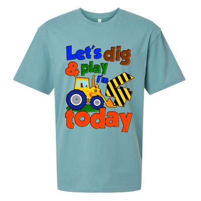 Let's Dig And Play I'm 4 Four Today 4th Birthday Party Excavator Sueded Cloud Jersey T-Shirt