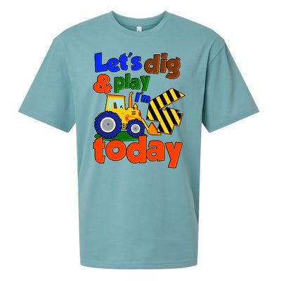 Let's Dig And Play I'm 4 Four Today 4th Birthday Party Excavator Sueded Cloud Jersey T-Shirt