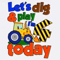 Let's Dig And Play I'm 4 Four Today 4th Birthday Party Excavator Garment-Dyed Sweatshirt