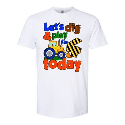 Let's Dig And Play I'm 4 Four Today 4th Birthday Party Excavator Softstyle® CVC T-Shirt