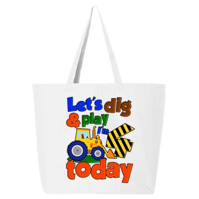 Let's Dig And Play I'm 4 Four Today 4th Birthday Party Excavator 25L Jumbo Tote